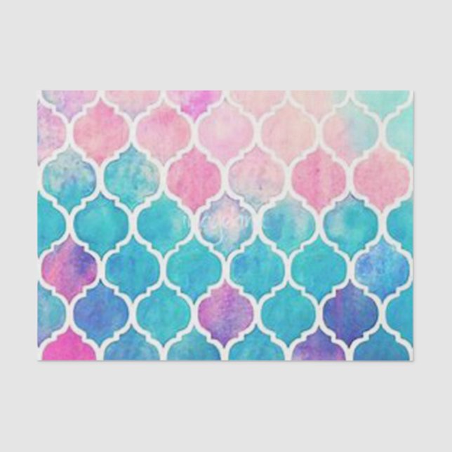 PastellQuatrefoil Muster Seidenpapier (Vorderseite)