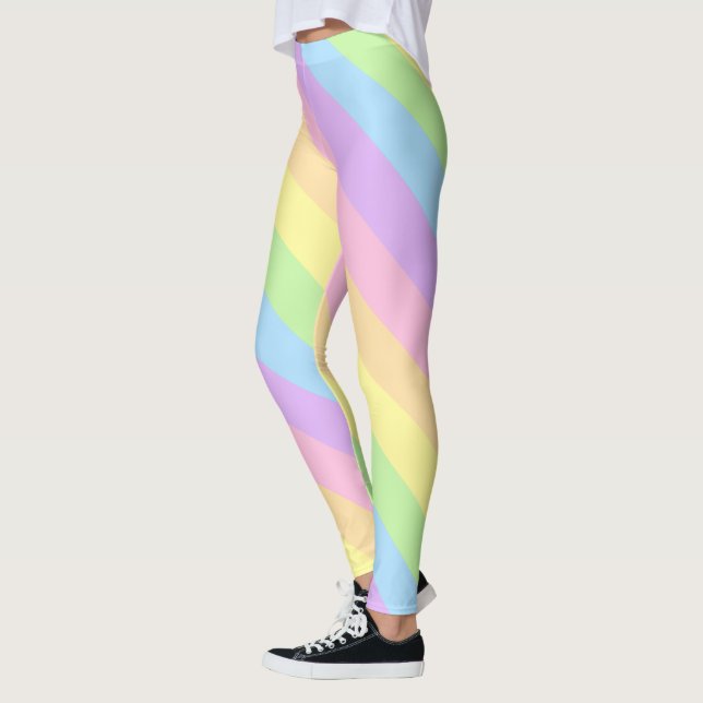 Pastellregenbogen farbige Streifen/Leggins Leggings (Links)