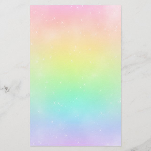 Pastellregenbogen-Himmel-Briefpapier Briefpapier (Vorderseite)