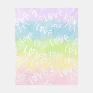 Pastellregenbogen-Liebe Fleecedecke