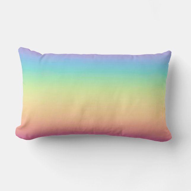Pastellregenbogen Ombre Lendenkissen (Vorderseite)