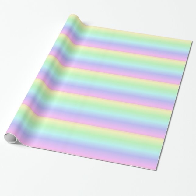 Pastellregenbogen-Packpapier Geschenkpapier (Ungerollt)