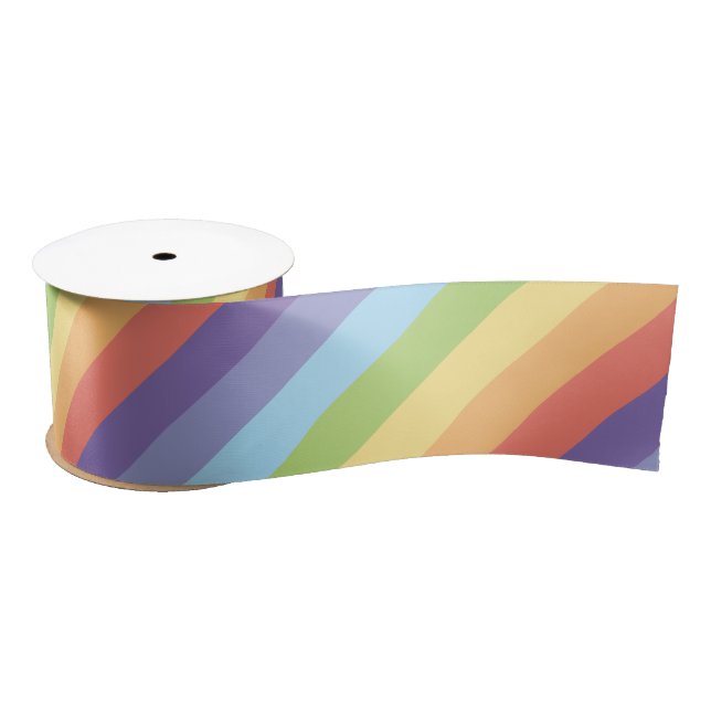 Pastellregenbogen stripes Gay Pride Satinband (Spule)