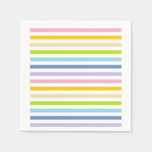 Pastellregenbogen und weiße Streifen Serviette