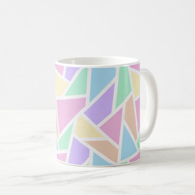 Pastellregenbogenmosaik Kaffeetasse (VorderseiteRechts)