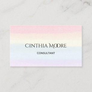Pastellregenbogenwatercolor-Minimalistisches Visitenkarte