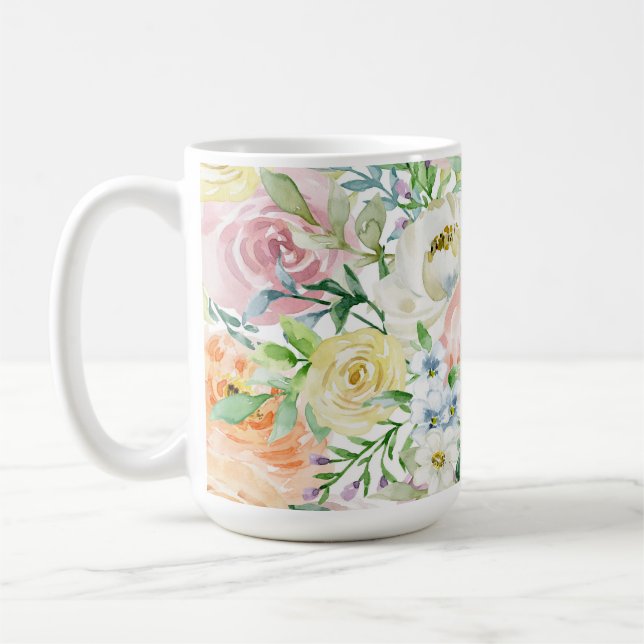 Pastellromantischer Garten Kaffeetasse (Links)