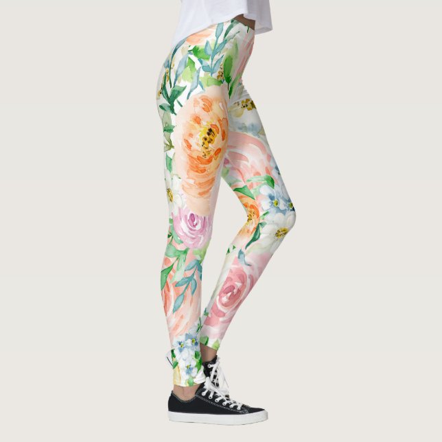 Pastellromantischer Garten Leggings (Rechts)