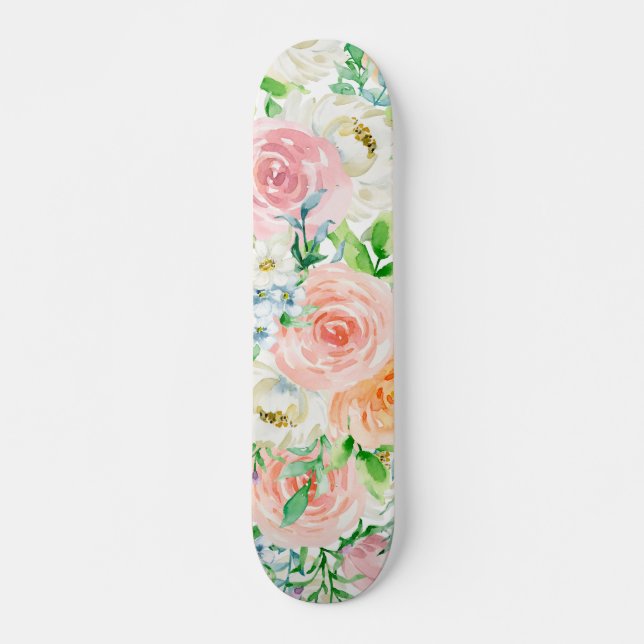 Pastellromantischer Garten Skateboard (Vorne)