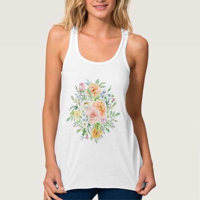 Pastellromantischer Garten Tank Top (Vorderseite)