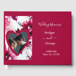 Pastellrosa abstrakte Rose Blüte Hochzeit Gästebuch