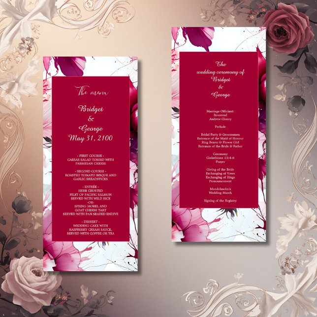 Pastellrosa abstrakte Rose Hochzeit Programm (Von Creator hochgeladen)