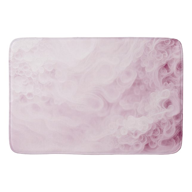 Pastellrosa Abstrakter Swirl Badematte (Vorderseite)