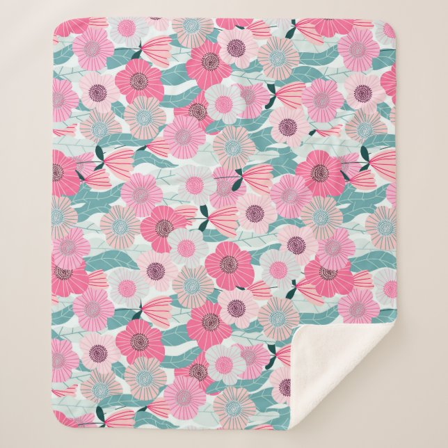 Pastellrosa Abstraktes Muster Sherpadecke (Vorderseite)