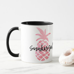 Pastellrosa Ananas Tasse