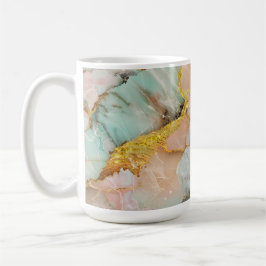 Pastellrosa, Aquamarin, weißer Marmor Kaffeetasse