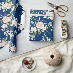 Pastellrosa Aquarellmuster Rose Geschenkpapier