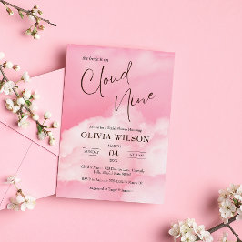 Pastellrosa auf Cloud 9 Brautparty Einladung