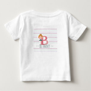 Pastellrosa „B“-Monogramm-Ballerina Baby T-shirt