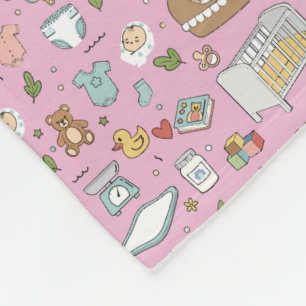 Pastellrosa Babyzimmer Muster Babydecke Fleecedecke