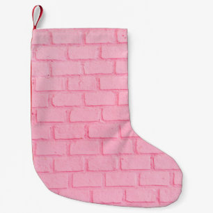 Pastellrosa Backsteinstruktur. rosa Kleiner Weihnachtsstrumpf