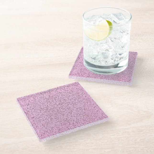 Pastellrosa Betonstruktur Glasuntersetzer (Schrägansicht)