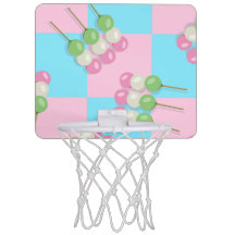 Pastellrosa Blau Geländerter Dango Mini Hoop