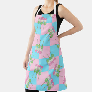 Pastellrosa Blau Geländetrockene Dango-Schürze Schürze