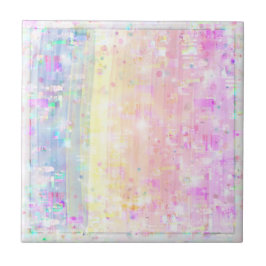 Pastellrosa, Blau, Gelb  Fliese