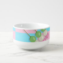 Pastellrosa Blau Karierte Dango-Suppe Umarmung