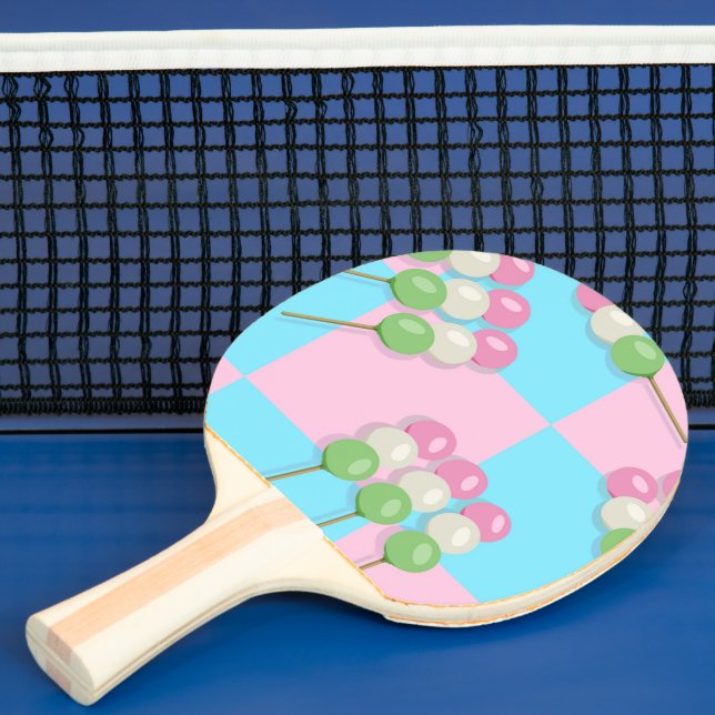 Pastellrosa Blau Kegelroter Dango-Pingpongpaddel Tischtennis Schläger (InSitu)