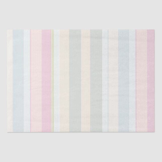 Pastellrosa Blauer Streifen Seidenpapier (Vorderseite)