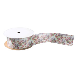 Pastellrosa blaues böhmisches boho Vintages Blume Satinband