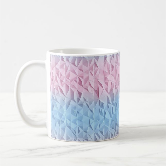 Pastellrosa blaues Texturmuster Kaffeetasse (Links)