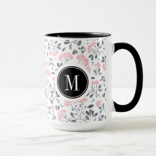 Pastellrosa Blume Muster Tasse