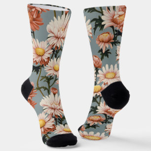 Pastellrosa Blume Socken