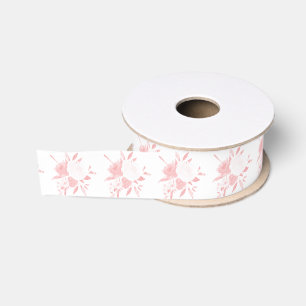 Pastellrosa Blumenfloral Geschenk Ribbon Ripsband