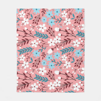 Pastellrosa Blumenmuster Nahtloses Muster. Fleecedecke