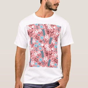 Pastellrosa Blumenmuster Nahtloses Muster. T-Shirt