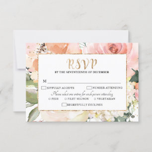Pastellrosa Blush Rose Geometrische Hochzeit der B RSVP Karte
