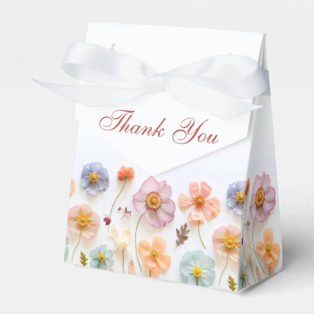 Pastellrosa Bohemische Wildblume Brautparty Geschenkschachtel (Vorderseite)