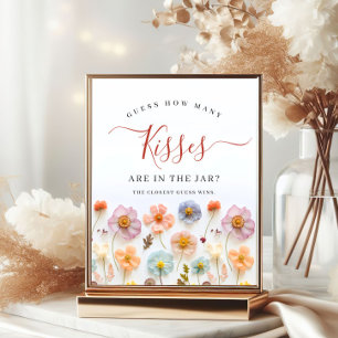 Pastellrosa Bohemische Wildblumen Brautparty Poster