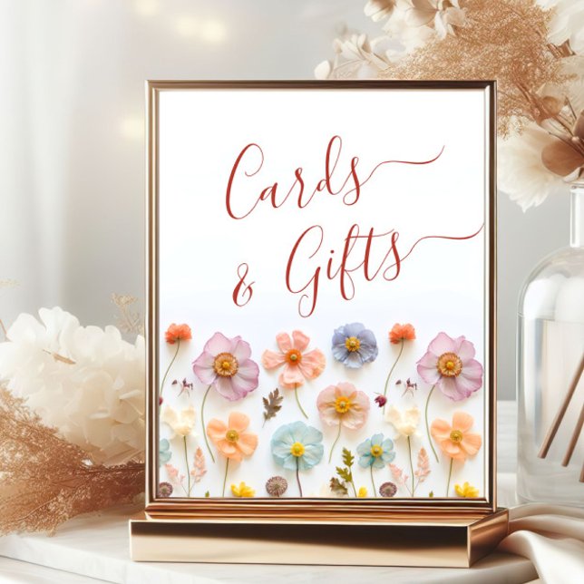 Pastellrosa Bohemische Wildblumen Karten und Gesch Poster (Von Creator hochgeladen)