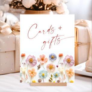 Pastellrosa Bohemische Wildblumen Karten und Gesch Poster