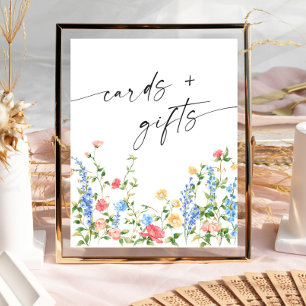 Pastellrosa Bohemische Wildblumen Karten und Gesch Poster