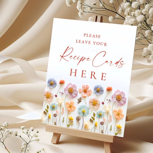 Pastellrosa Bohemische Wildblumen Rezeptionskarten Poster (Von Creator hochgeladen)