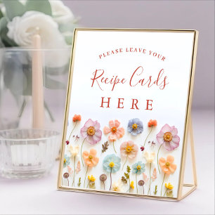Pastellrosa Bohemische Wildblumen Rezeptionskarten Poster