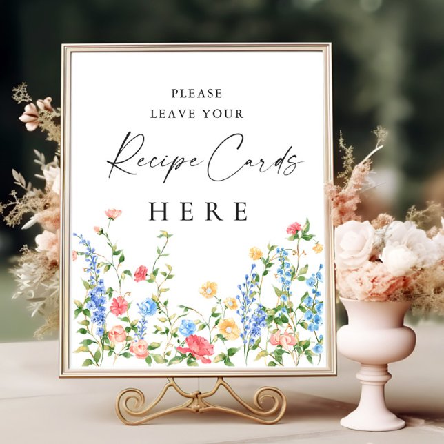 Pastellrosa Bohemische Wildblumen Rezeptionskarten Poster (Von Creator hochgeladen)