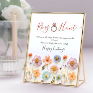 Pastellrosa Bohemische Wildblumen Ring Hunt Zeiche Poster