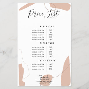 Pastellrosa Business Price List Design Flyer